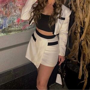 Stylish White and Black Two-Piece Set